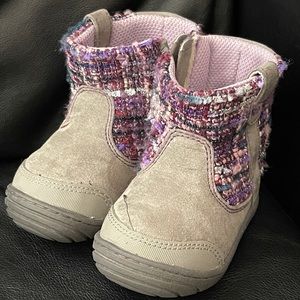 Toddler Girls Grey Zip Boots